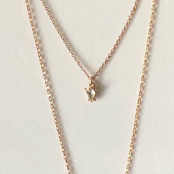 NEW Double layer necklace rose gold long length - Picture 5 of 7